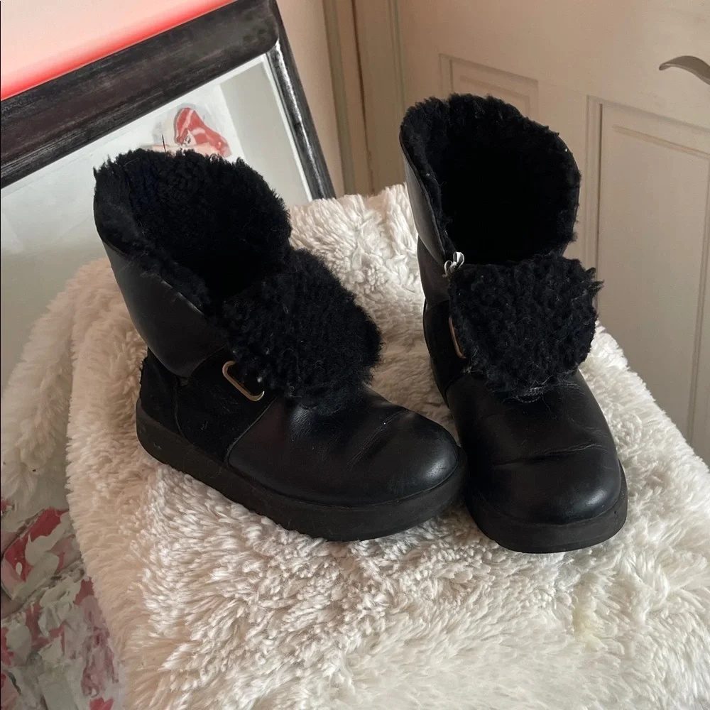 UGG Black Winter Boots with Buckle